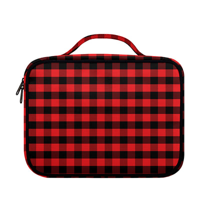 Red And Black Check Pattern Print Briefcase Bible Bag