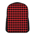 Red And Black Check Pattern Print Casual Backpack