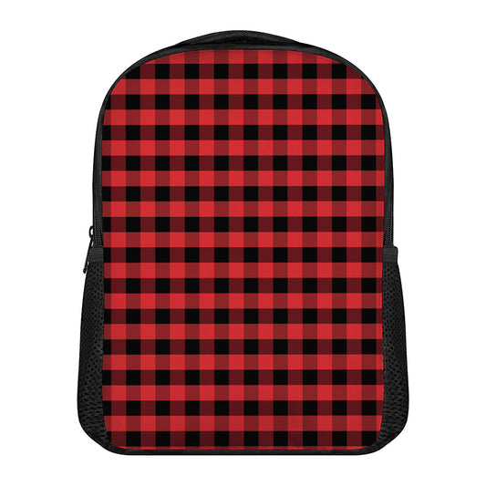 Red And Black Check Pattern Print Casual Backpack