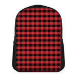 Red And Black Check Pattern Print Casual Backpack