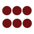 Red And Black Check Pattern Print Coaster Set