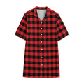 Red And Black Check Pattern Print Cotton Hawaiian Shirt
