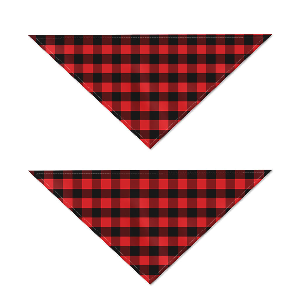 Red And Black Check Pattern Print Dog Bandana