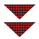 Red And Black Check Pattern Print Dog Bandana