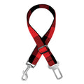 Red And Black Check Pattern Print Dog Seat Belt