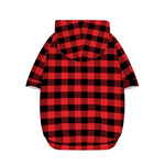 Red And Black Check Pattern Print Dog Zip Up Hoodie
