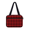 Red And Black Check Pattern Print Double Strap Bible Bag