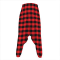 Red And Black Check Pattern Print Hammer Pants