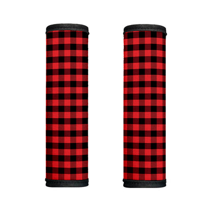 Red And Black Check Pattern Print Handle Covers