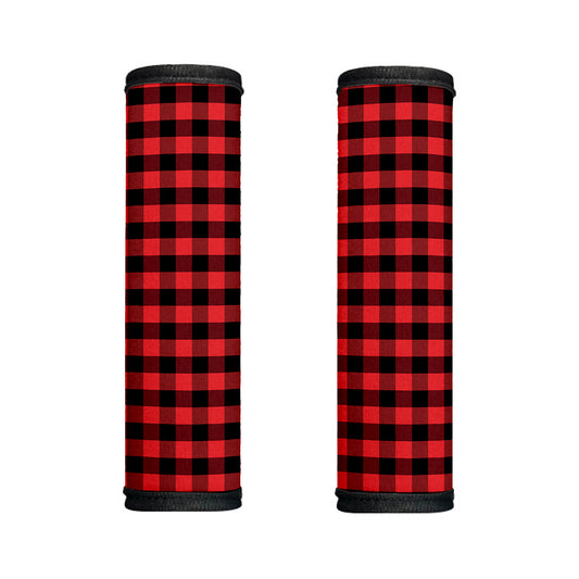 Red And Black Check Pattern Print Handle Covers