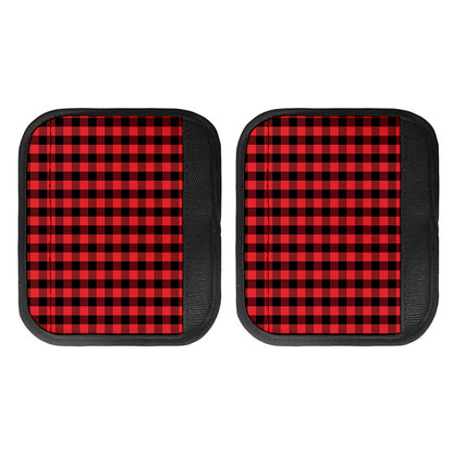 Red And Black Check Pattern Print Handle Covers