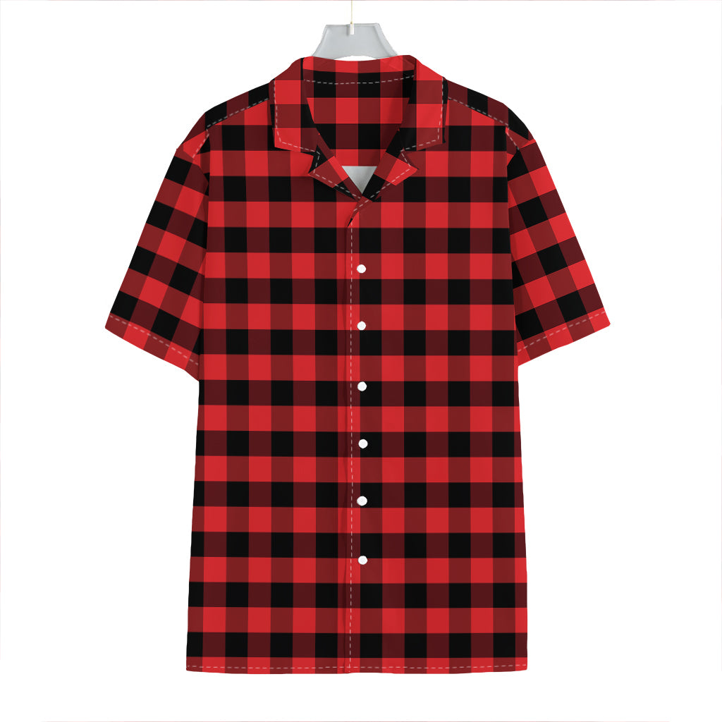Red And Black Check Pattern Print Hawaiian Shirt