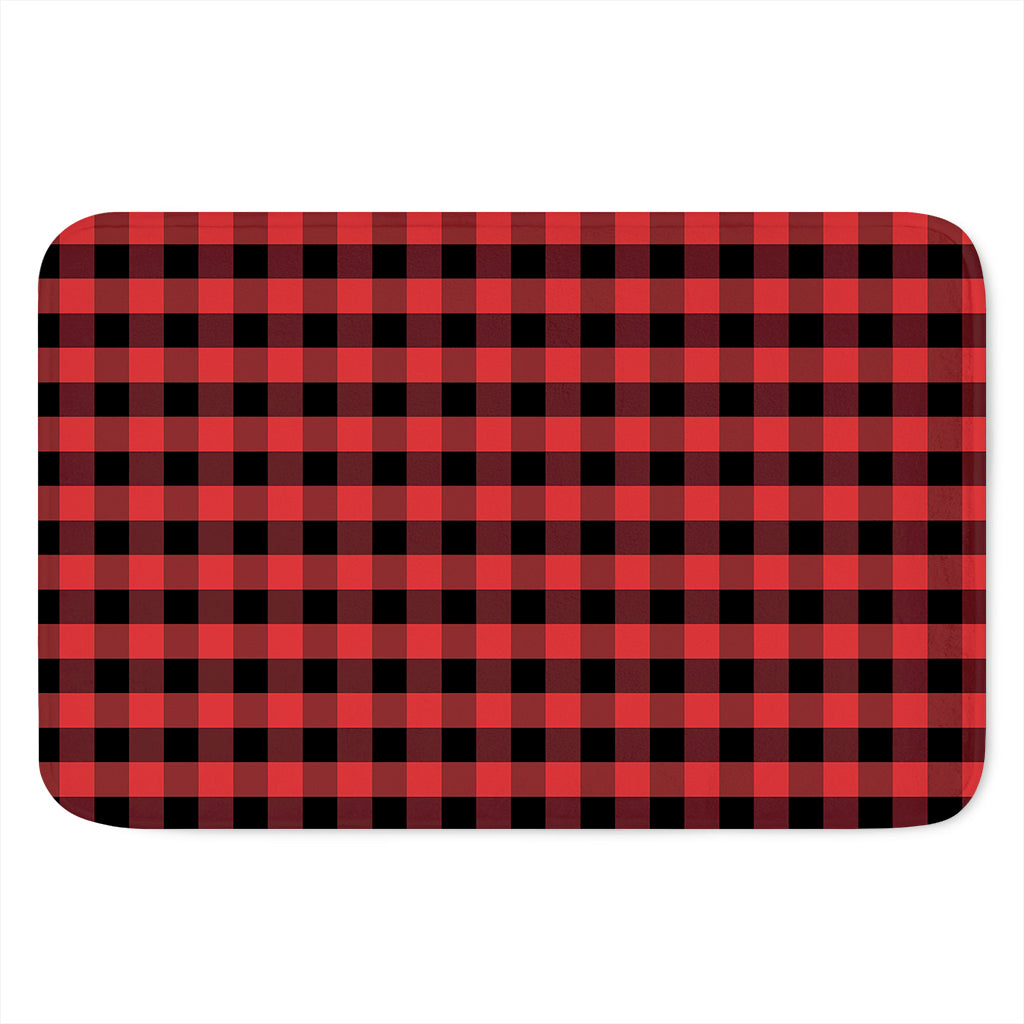 Red And Black Check Pattern Print Indoor Door Mat