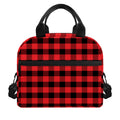 Red And Black Check Pattern Print Insulated Lunch Bag