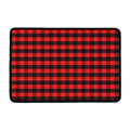 Red And Black Check Pattern Print Kitchen Mat