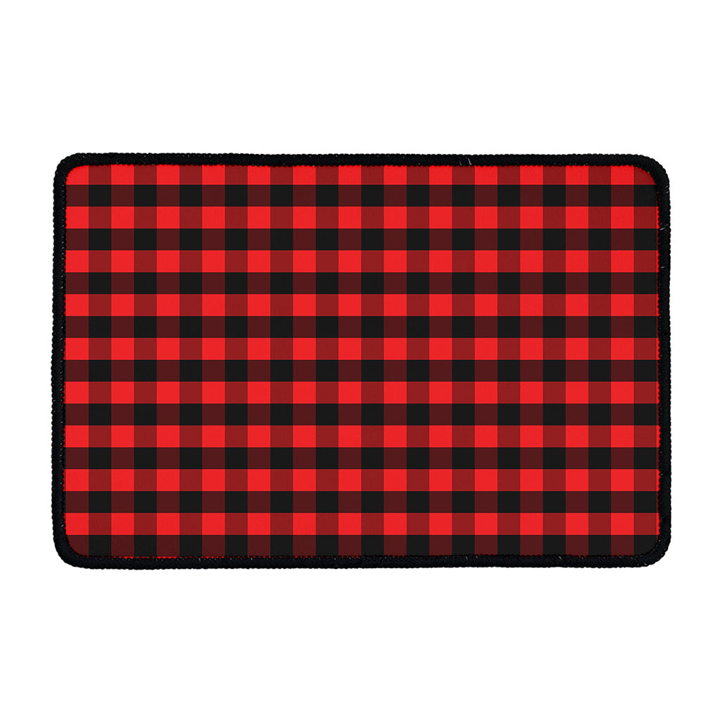 Red And Black Check Pattern Print Kitchen Mat