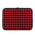 Red And Black Check Pattern Print Laptop Sleeve