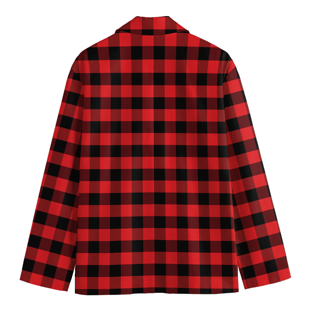 Red And Black Check Pattern Print Men's Blazer