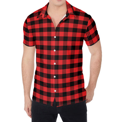 Red And Black Check Pattern Print Men's Shirt