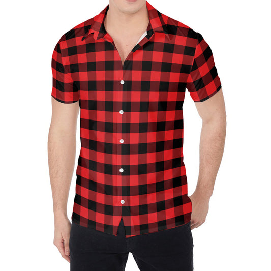 Red And Black Check Pattern Print Men's Shirt