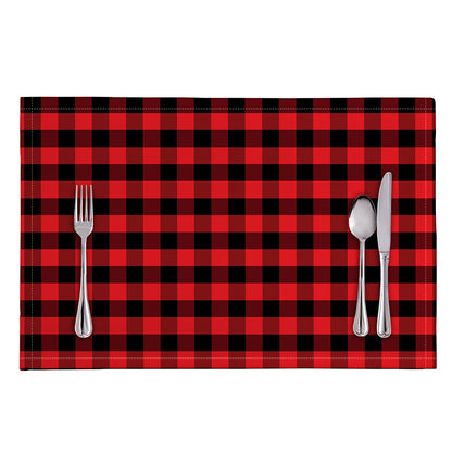 Red And Black Check Pattern Print Placemat