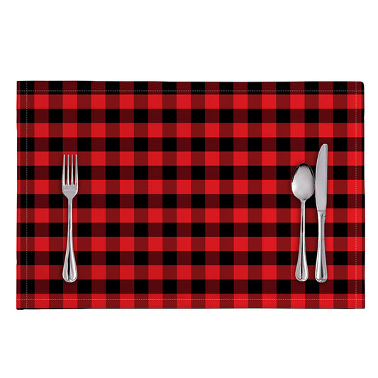 Red And Black Check Pattern Print Placemat