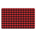 Red And Black Check Pattern Print Polyester Doormat