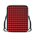 Red And Black Check Pattern Print Rectangular Crossbody Bag