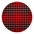 Red And Black Check Pattern Print Round Blanket