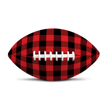 Red And Black Check Pattern Print Rugby Ball