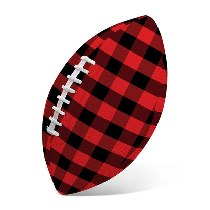 Red And Black Check Pattern Print Rugby Ball