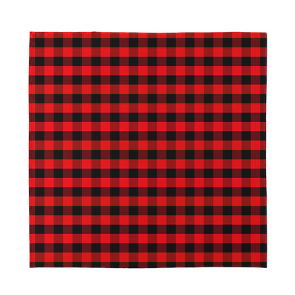 Red And Black Check Pattern Print Silk Bandana