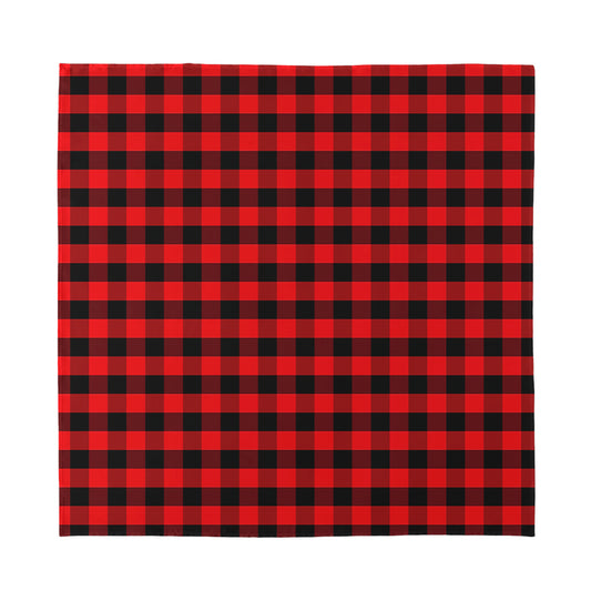 Red And Black Check Pattern Print Silk Bandana