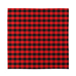 Red And Black Check Pattern Print Silk Bandana