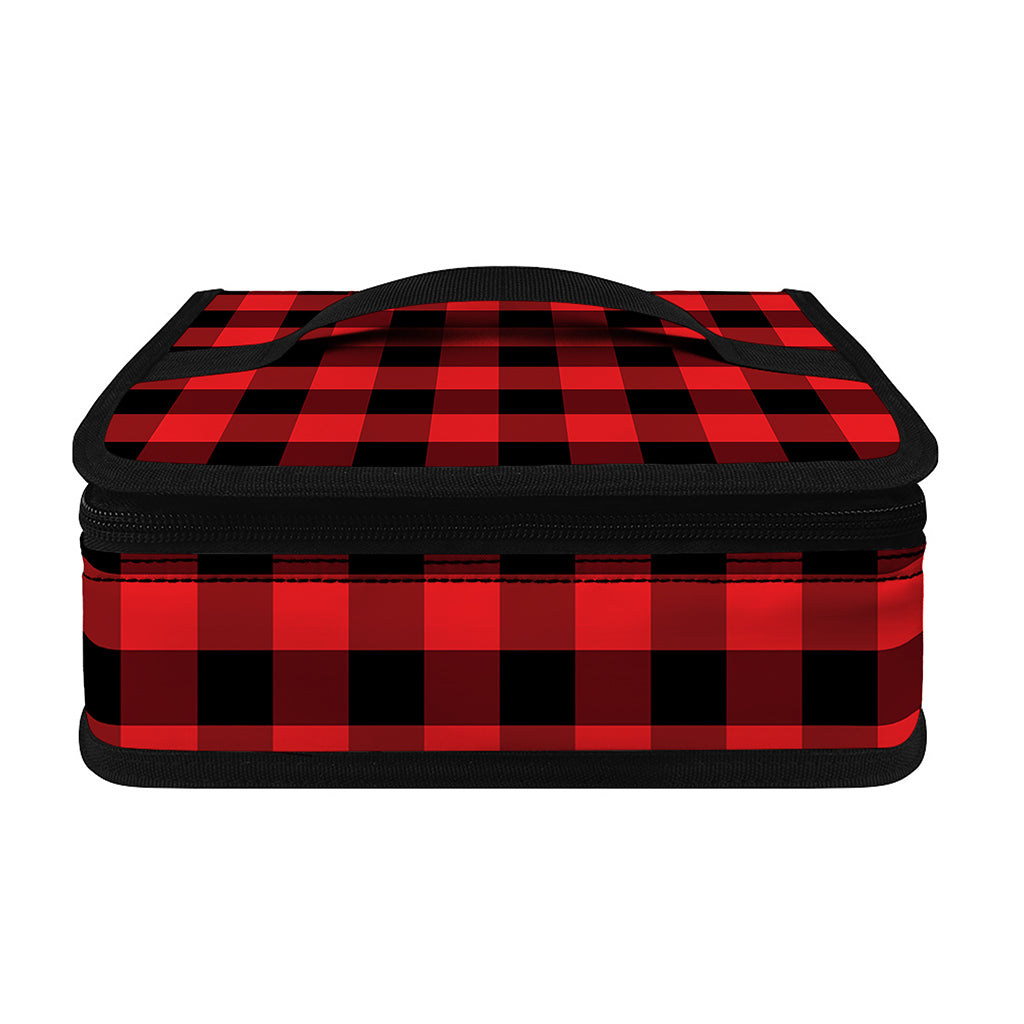 Red And Black Check Pattern Print Small Lunch Bag