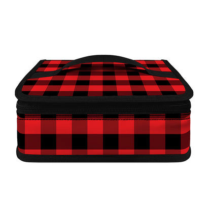 Red And Black Check Pattern Print Small Lunch Bag