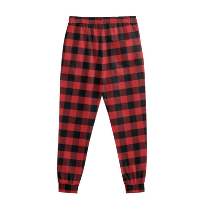 Red And Black Check Pattern Print Sweatpants