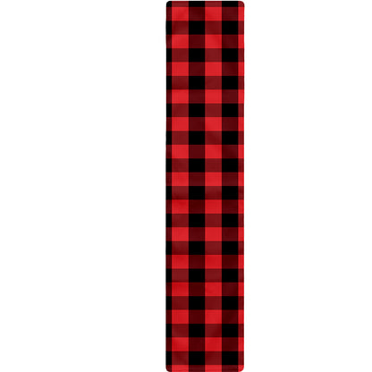 Red And Black Check Pattern Print Table Runner