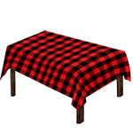 Red And Black Check Pattern Print Tablecloth