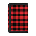 Red And Black Check Pattern Print Trifold Wallet