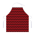 Red And Black Chevron Pattern Print Adjustable Apron