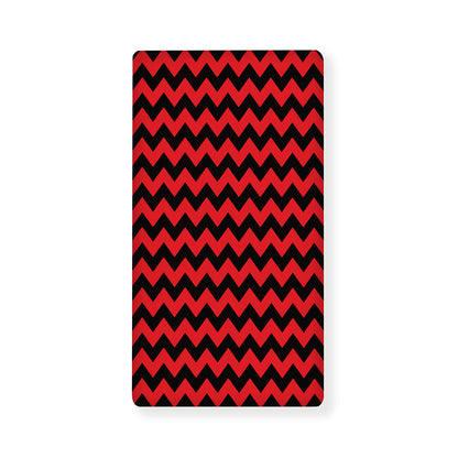 Red And Black Chevron Pattern Print Baby Crib Sheet