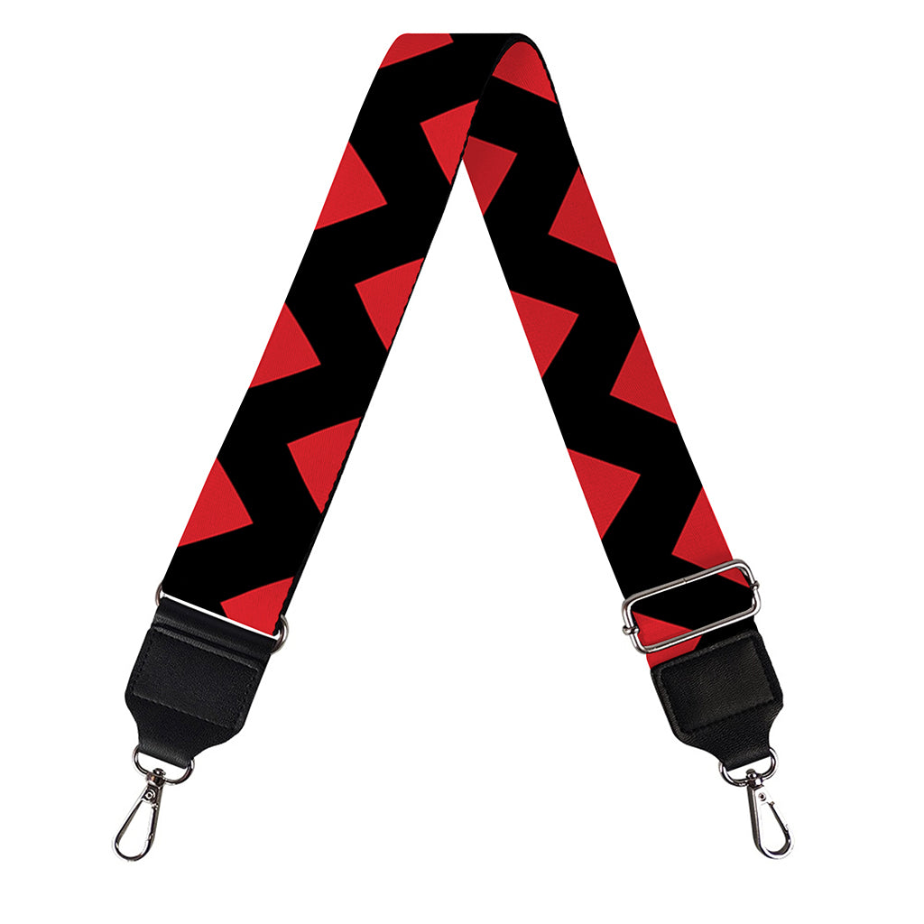 Red And Black Chevron Pattern Print Bag Strap