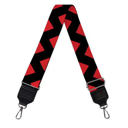 Red And Black Chevron Pattern Print Bag Strap