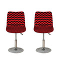 Red And Black Chevron Pattern Print Bar Stool Covers