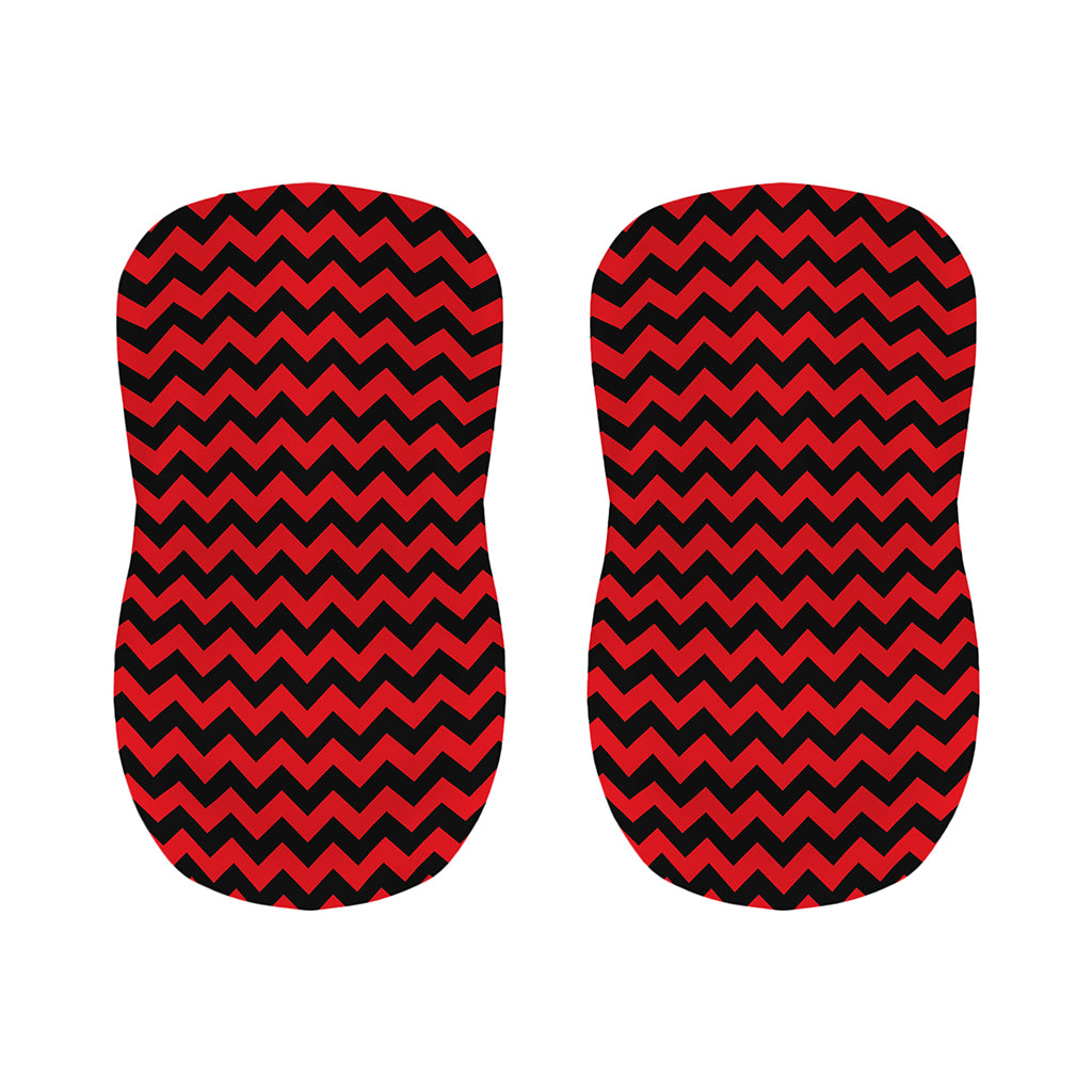 Red And Black Chevron Pattern Print Bar Stool Covers