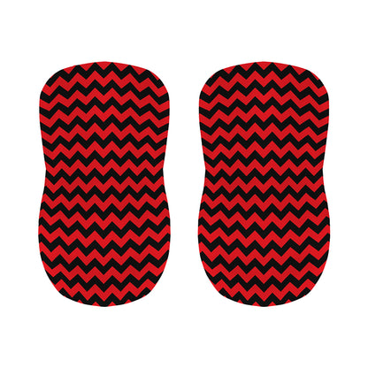 Red And Black Chevron Pattern Print Bar Stool Covers