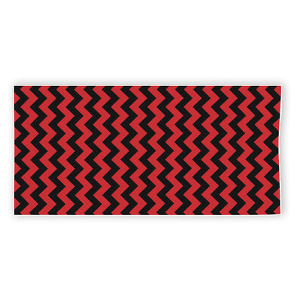 Red And Black Chevron Pattern Print Beach Towel