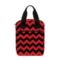 Red And Black Chevron Pattern Print Bible Tote Bag