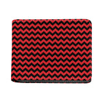 Red And Black Chevron Pattern Print Bifold Wallet